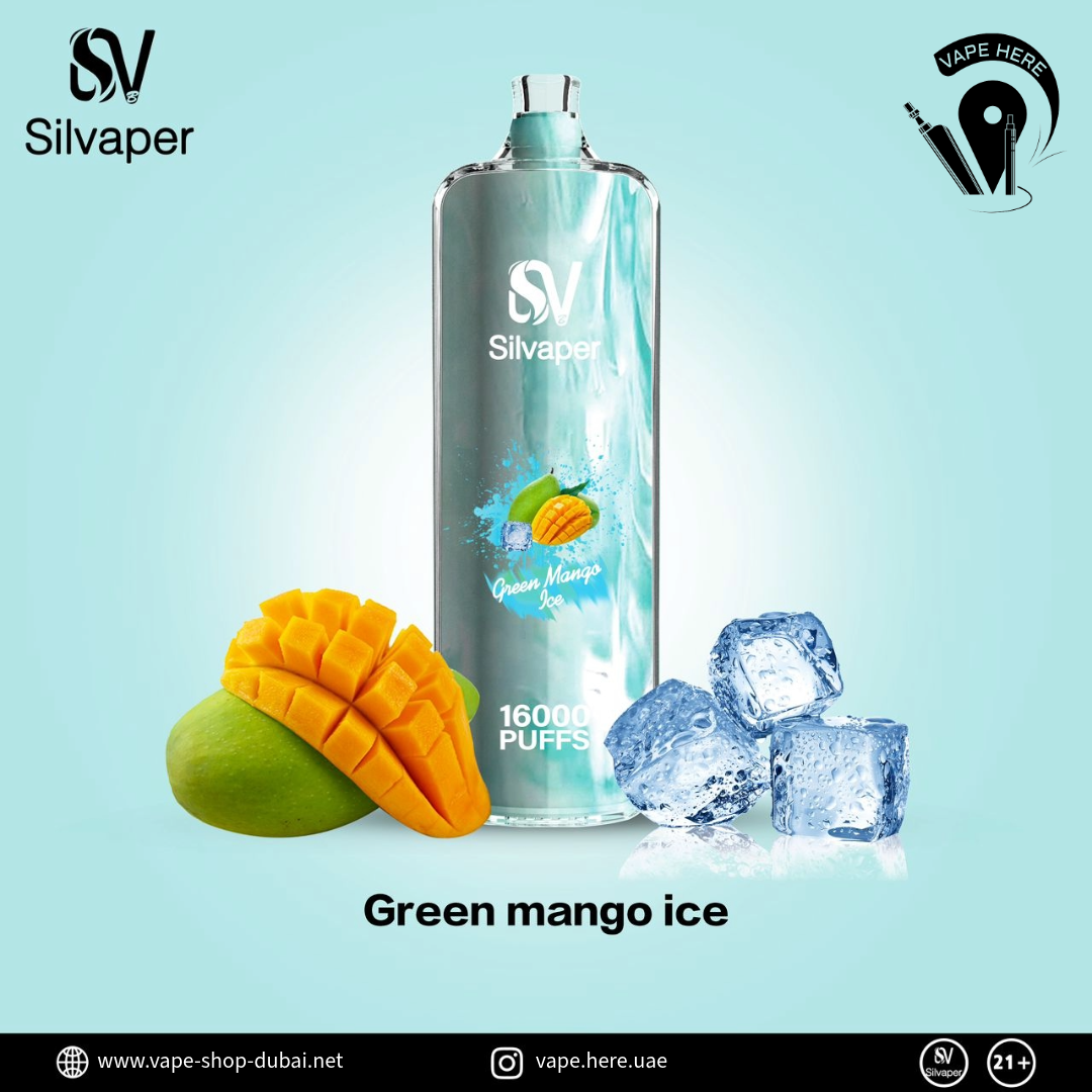 Silvaper Rocket 16000 Puffs Disposable Vape DTL 3mg Green Mango Ice