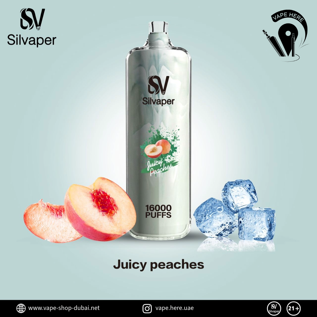 Silvaper Rocket 16000 Puffs Disposable Vape DTL 3mg Juicy Peaches UAE Sharjah