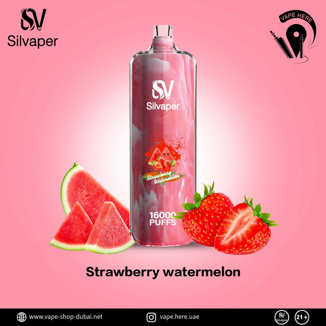 Silvaper Rocket 16000 Puffs Disposable Vape DTL 3mg Strawberry Watermelon UAE Al Ain