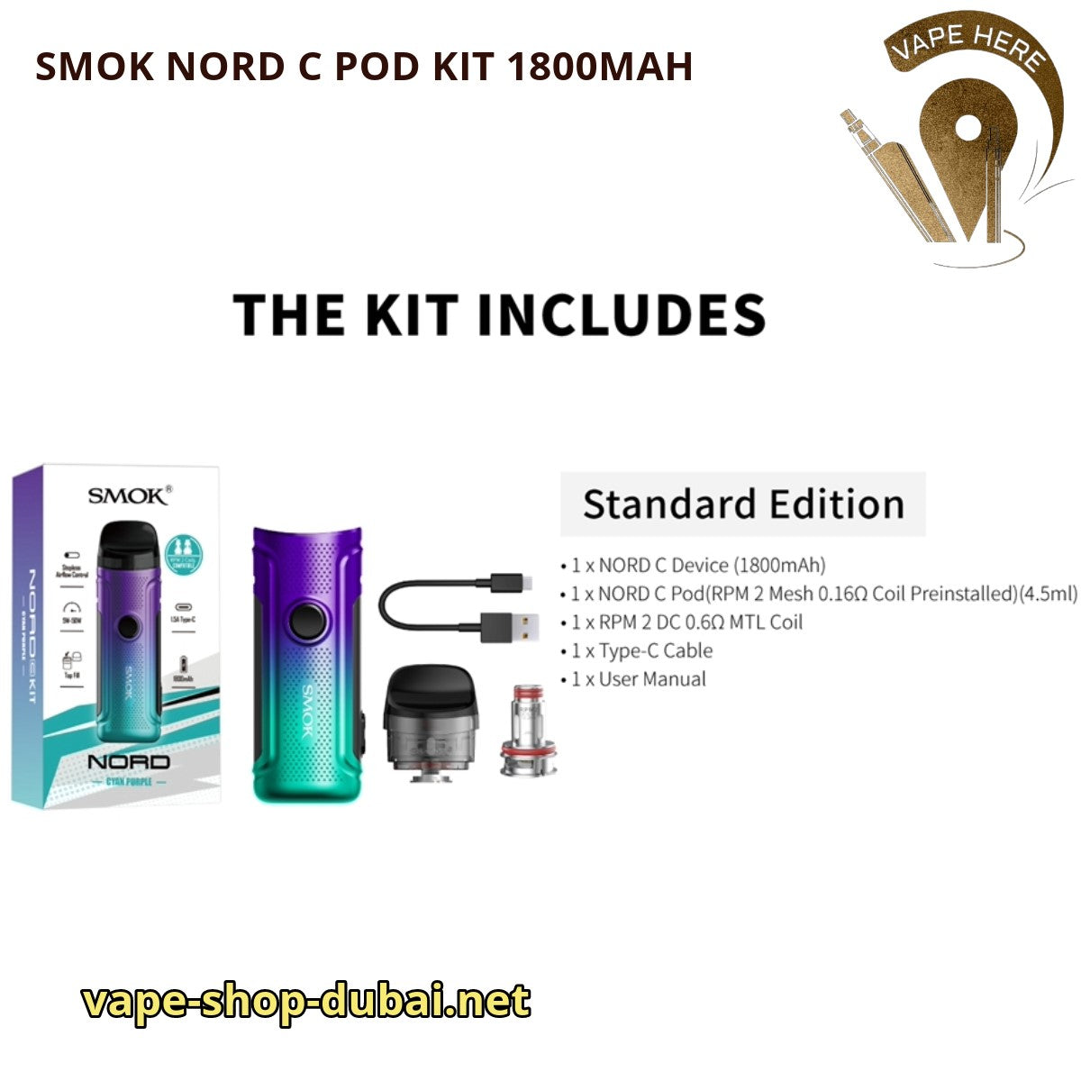 SMOK NORD C POD KIT 1800MAH UAE Dubai