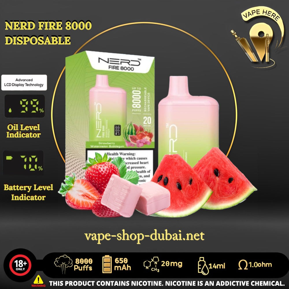 NERD FIRE 8000 PUFFS DISPOSABLE VAPE UAE Abu Dhabi