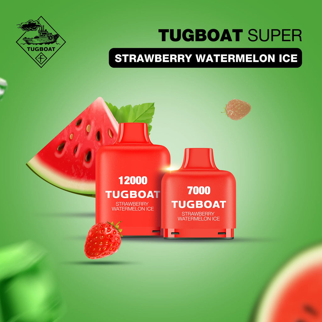 TUGBOAT SUPER 12000 PUFFS DISPOSABLE VAPE price in Dubai Vape Here store UAE Abu Dhabi strawberry watermelon ice