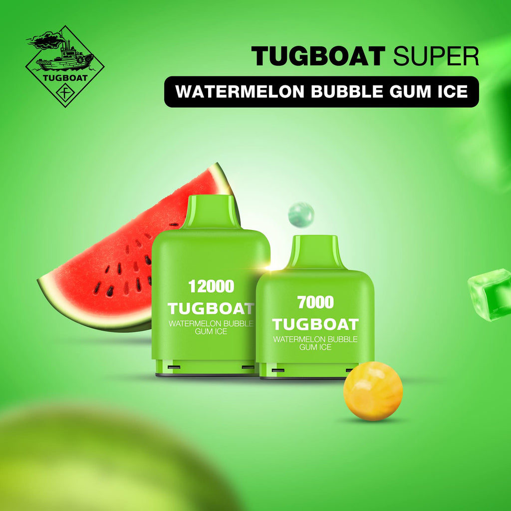 TUGBOAT SUPER 12000 PUFFS DISPOSABLE VAPE price in Dubai Vape Here store UAE Abu Dhabi watermelon bubble gum