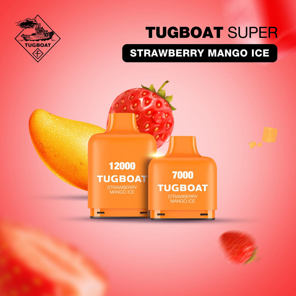 TUGBOAT SUPER 12000 PUFFS DISPOSABLE VAPE price in Dubai Vape Here store UAE Abu Dhabi strawberry mango ice