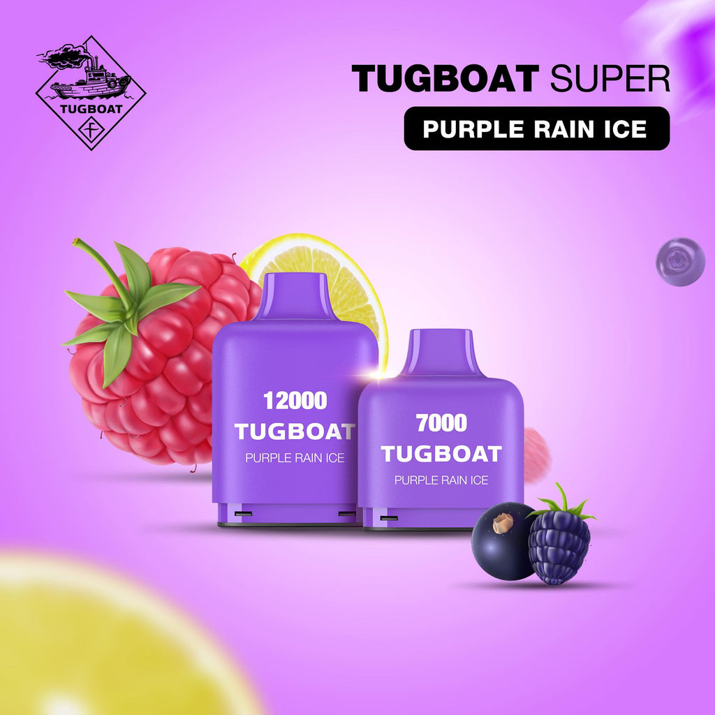 TUGBOAT SUPER 12000 PUFFS DISPOSABLE VAPE price in Dubai Vape Here store UAE Abu Dhabi purple rain ice