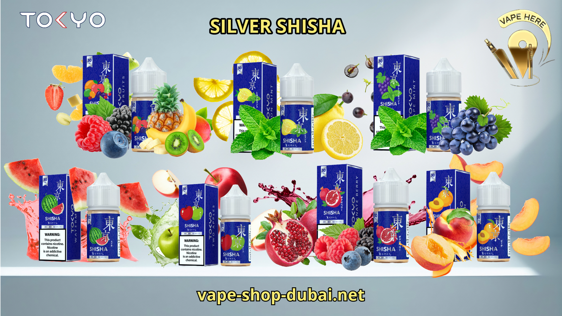 TOKYO SILVER SALTNIC 30ML - SHISHA SERIES