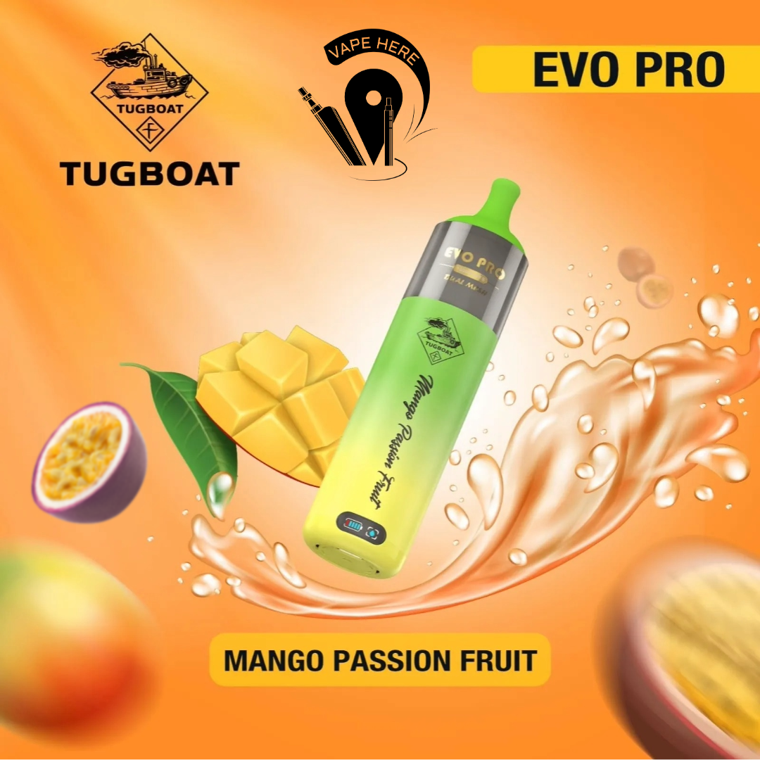 Tugboat EVO PRO 15000 Puffs Disposable Vape Mango Passionfruit UAE Al Ain