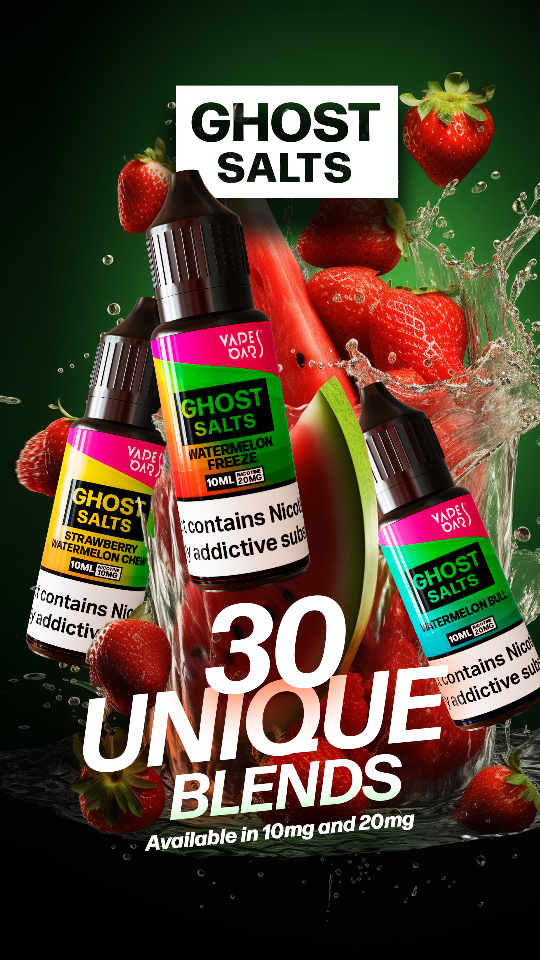 VAPES BARS GHOST SALTS 20MG watermelon freez