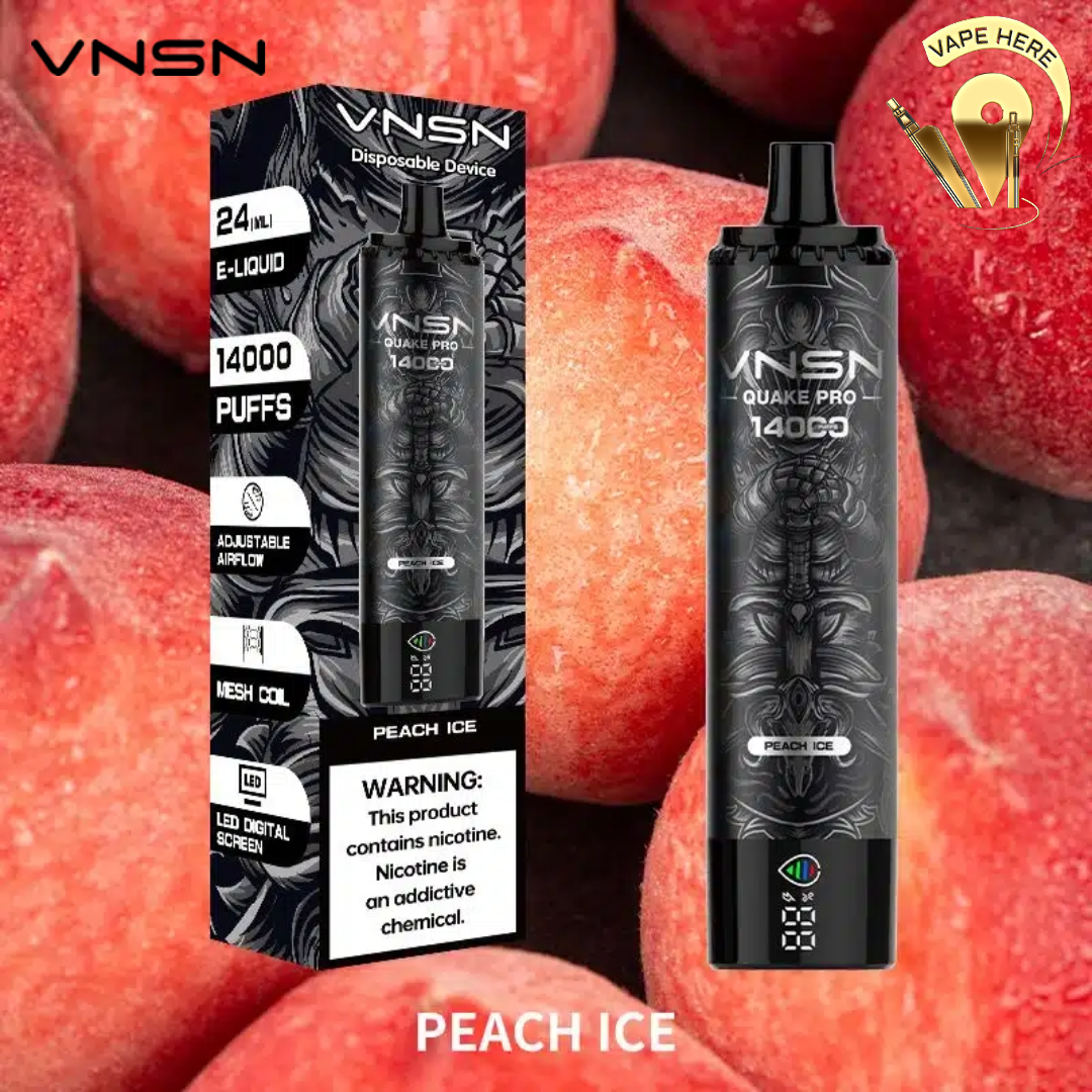 VNSN QUAKE PRO 14000 Puffs Disposable Vape Peach Ice UAE Sharjah