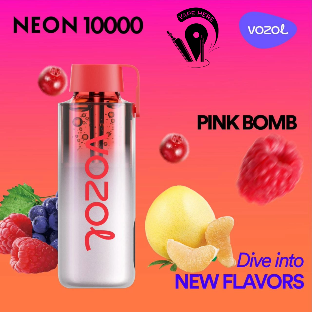 Vozol NEON 10000 Puffs Disposable Vape Pink Bomb