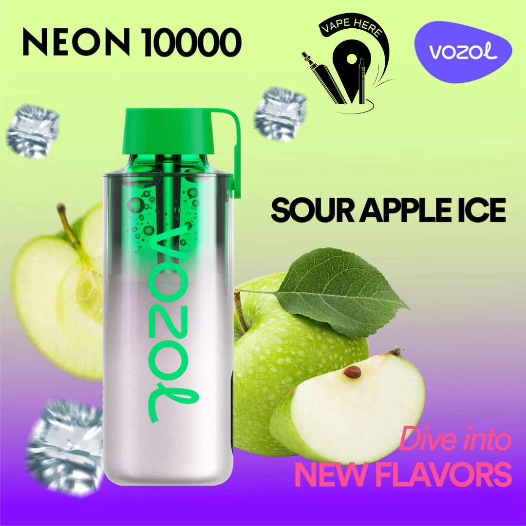 Vozol NEON 10000 Puffs Disposable Vape Sour Apple Ice