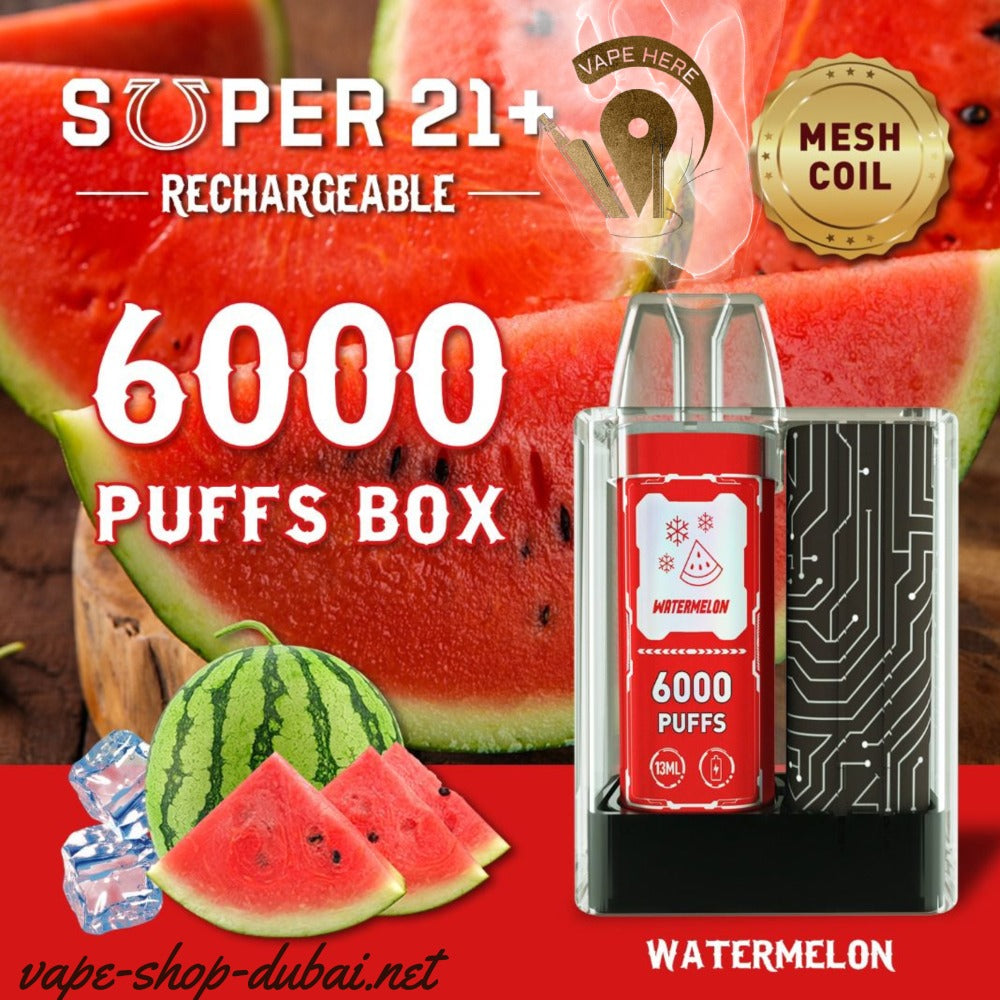 SUPER 21+ 6000 Puffs Disposable Kit watermelon