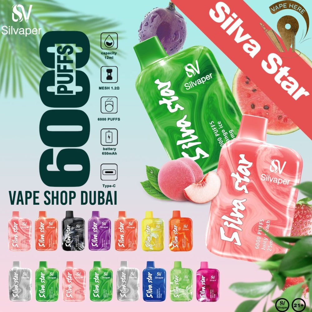 SILVA STAR 6000 PUFFS DISPOSABLE VAPE |Dubai
