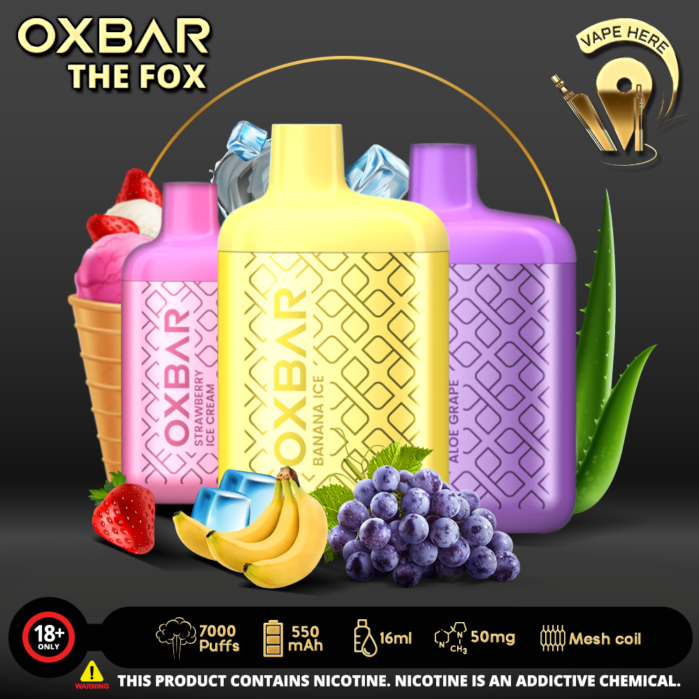 OXVA OXBAR THE FOX DISPOSABLE VAPE (7000 PUFFS) UAE Dubai