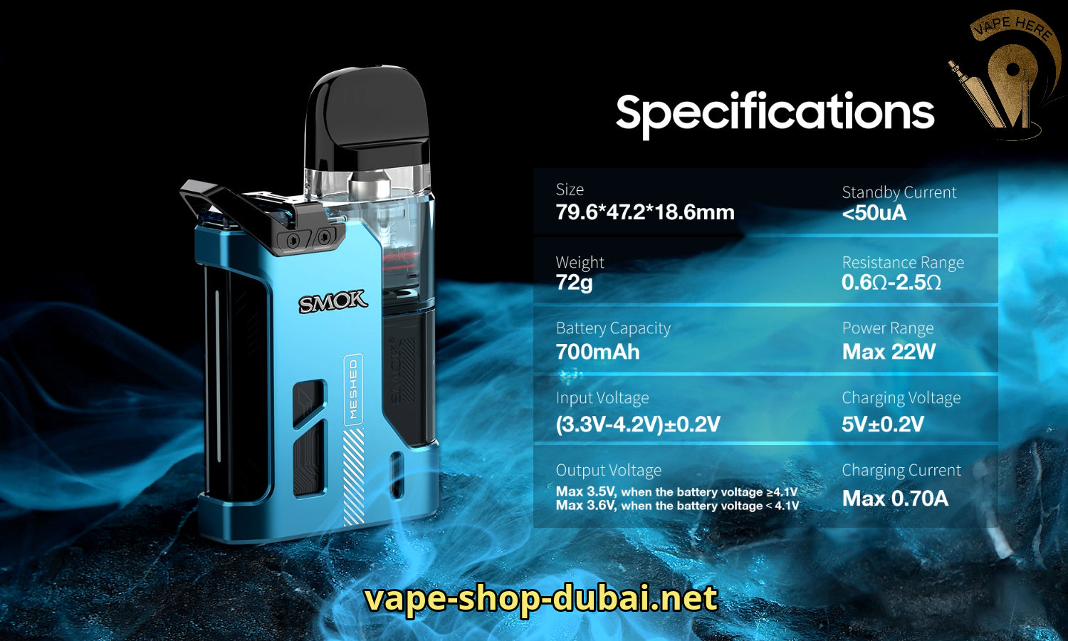 SMOK PRO POD GT KIT Spesification