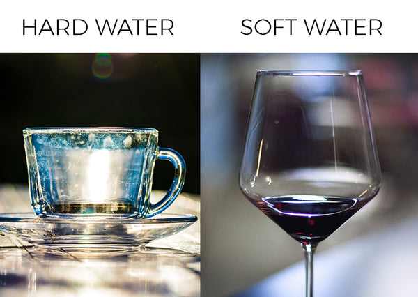Hard water leaves spots and streaks on your dishes, soft water leaves your dishes sparkling clean.