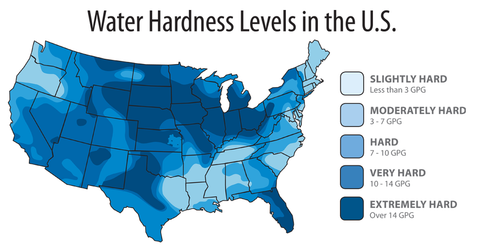 Water Hardness map of America