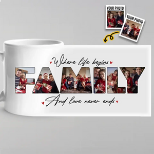Where Love Never Ends - Family Personalized Custom Mug - Gift For Family Members - bigfamgift