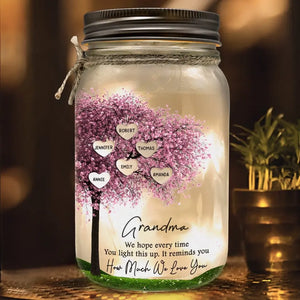 It Reminds You How Much We Love You - Family Personalized Custom Mason Jar Light - Gift For Mom, Grandma - bigfamgift