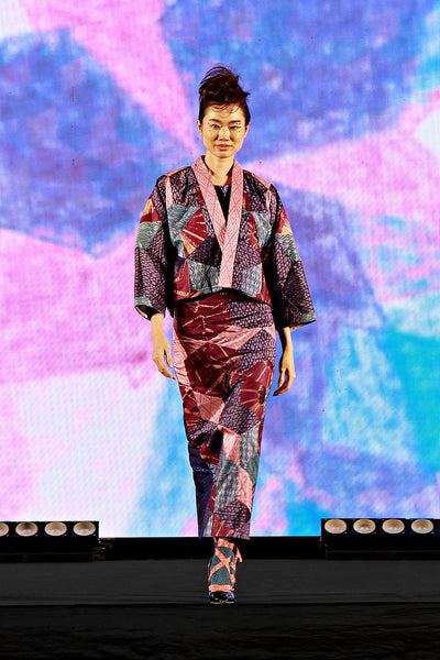 silhouette crop kimono long skirt fashion show Bangkok