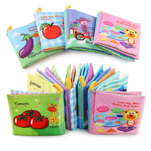 0-12 Months Baby Cloth Books -  Fruits Animals - Puzzle Book Infant Kids Early Learning Educational Fabric Books Toys - KenjaStudios