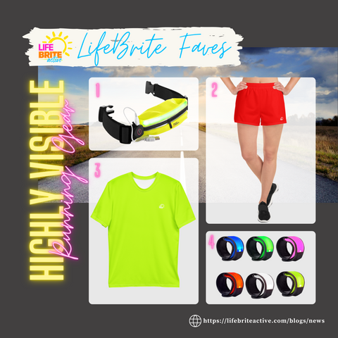 highly visible running apparel, running accessories, increased visibility, runner safety, practical gifts for runners, runner gift guide, outdoor running, increased safety, 