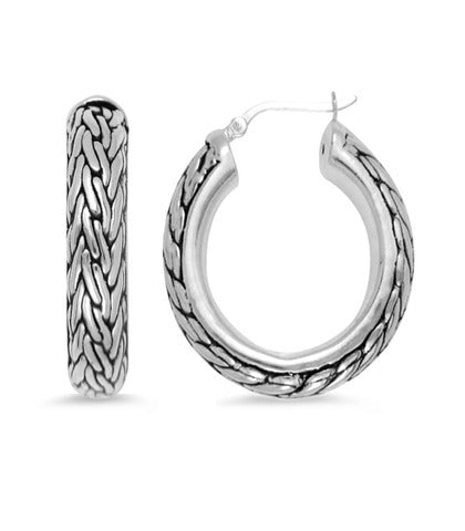 Curb Chain Inspired Hoop Earrings