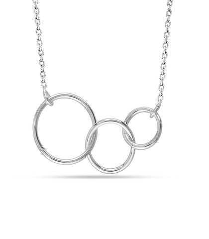 Silver Interlocking Infinity 3 Generations Circle Necklace