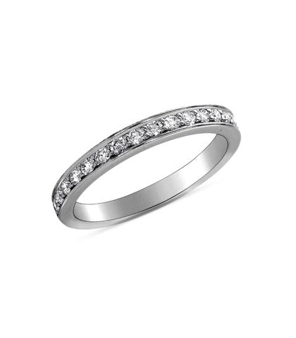 Sterling Silver Rhodium Plated Cubic Zirconia Stackable Eternity Rings