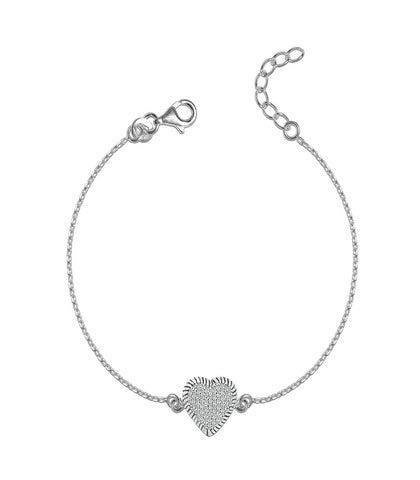 Love Heart Adjustable Cable Chain Link Bracelet