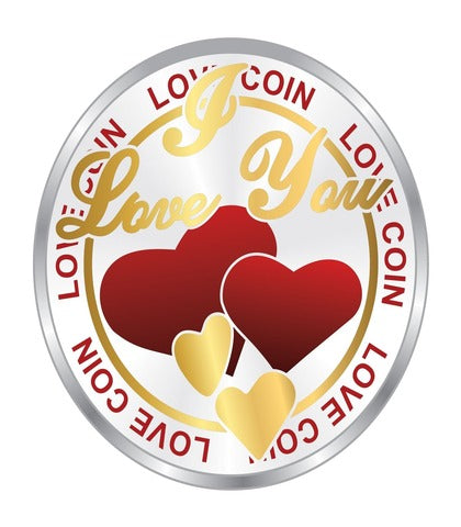 Happy Valentine's Day Heart Design Silver Gifting Coin