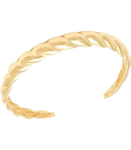 18K Gold-Plated Italian Cuff Bangle Bracelet
