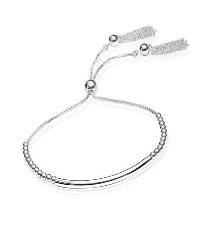 925 Sterling Silver Italian Sliding Beaded Bolo Bracelet