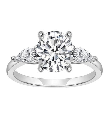 Sterling Silver Rhodium-Plated Zirconia Classic Ring Band