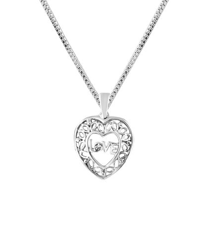 Double Heart Cutwork Love Pendant Necklace