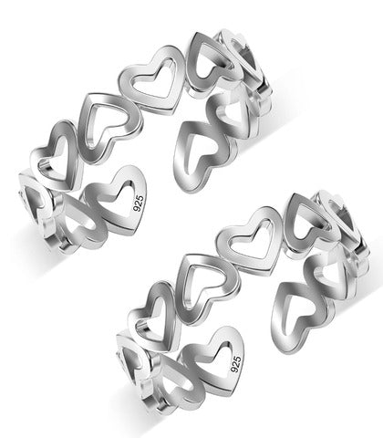Sterling Silver Jewellery Heart Toe Ring