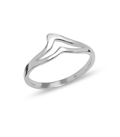 Sterling Silver Chevron Thumb Comfort Fit Rings