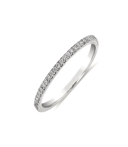 Rhodium Plated Cubic Zirconia Wedding Stackable Eternity Bands