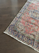 Load and play video in Gallery viewer, Vintage Turkish Faded Brick and Blue Runner or Accent Rug
