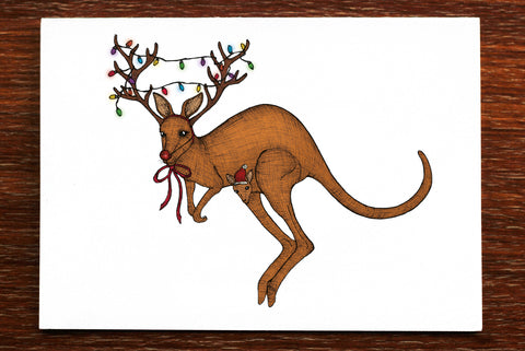 Kangaroo Christmas card