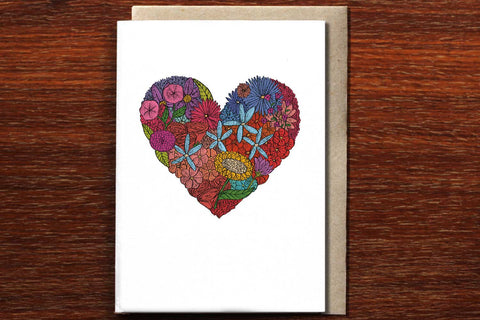 Heart of Flowers greeting card