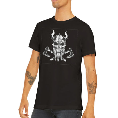 Sort t-shirt med vikings skull