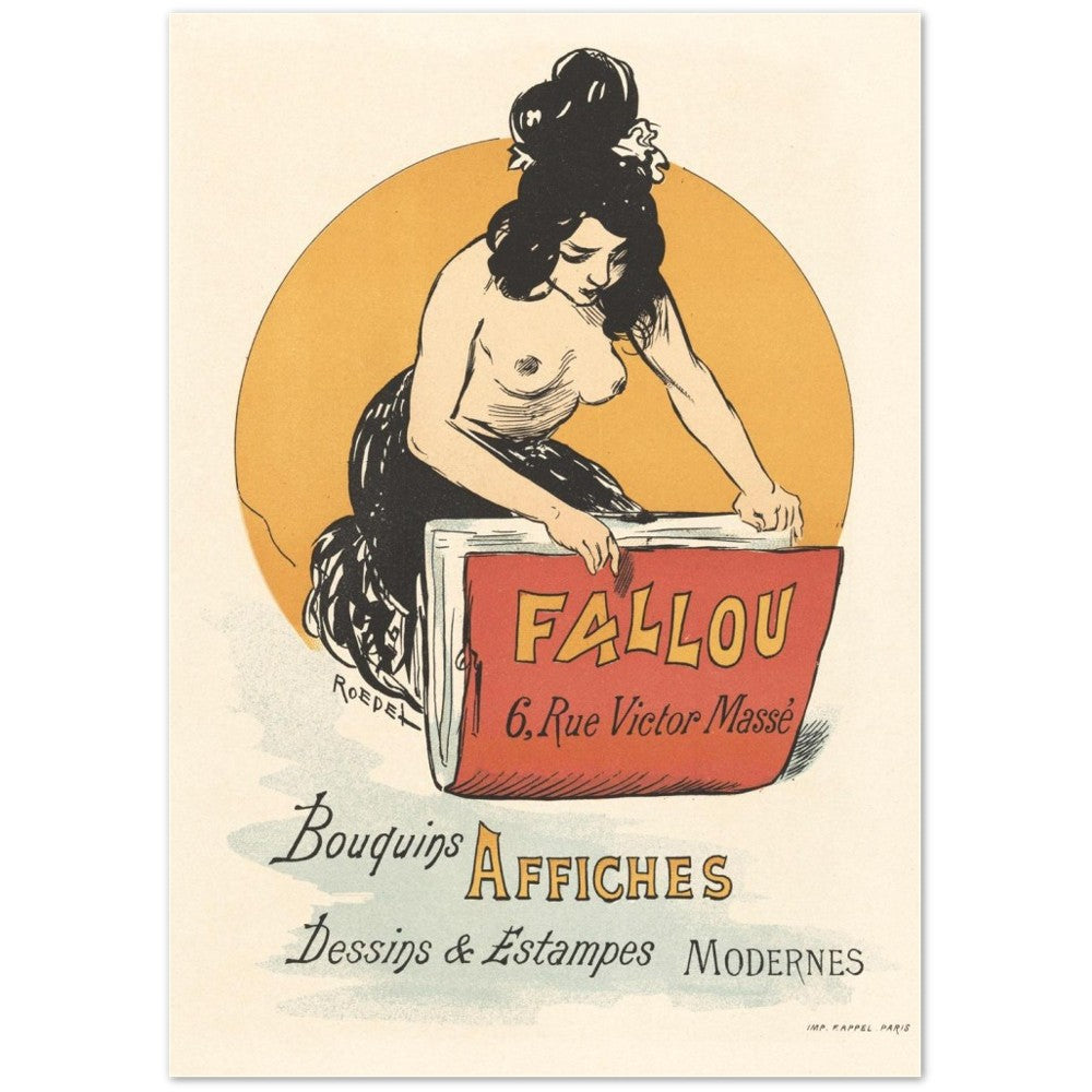 Plakat - Vintage Nøgen Illustration af Auguste Roedel - Klassisk Mat Museums Plakat