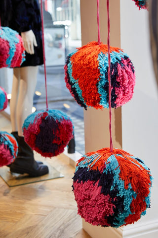 Fat Pom Poms for Whistles, shop front window display
