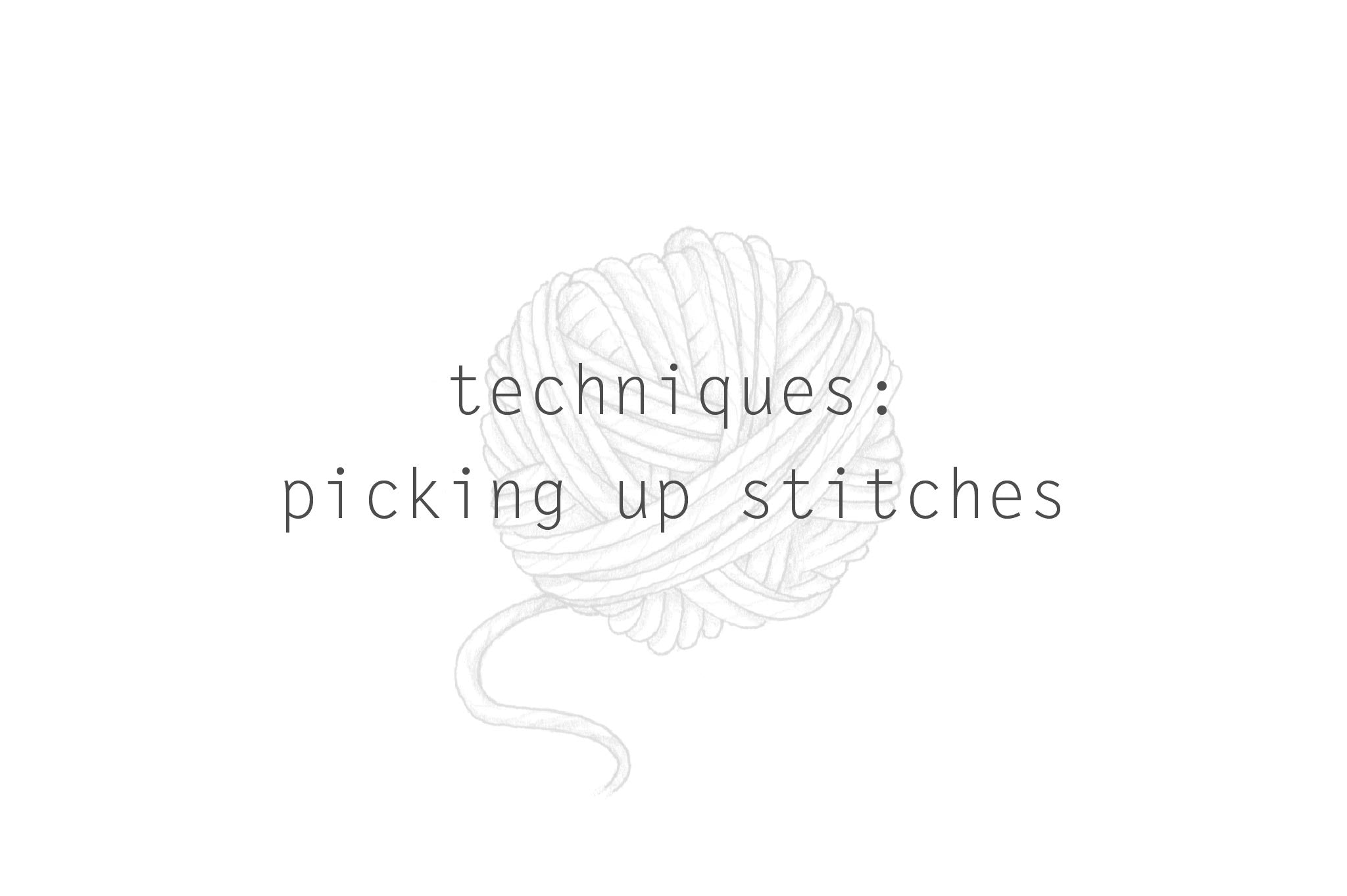 techniques: picking up stitches – Quince & Co.