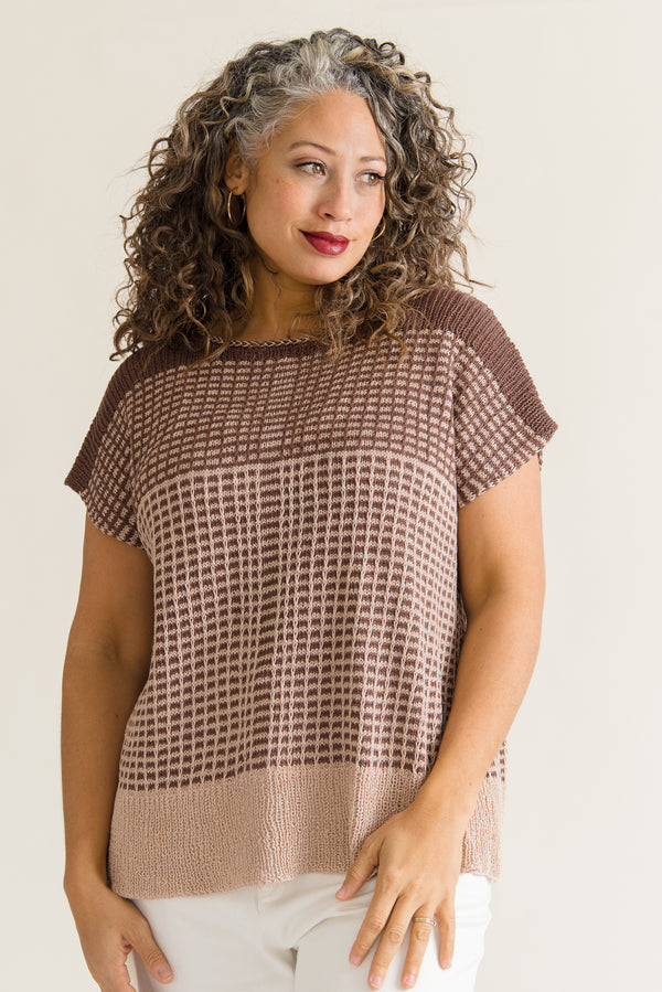 Aerial Tee Linen Knitting Pattern by Jill Thompson Beach – Quince