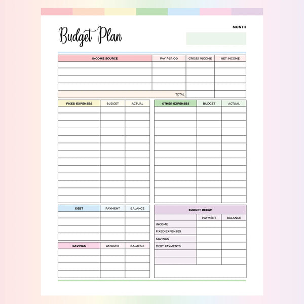 The Complete Budget Planner (Printable & Digital Hyperlinked)