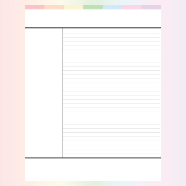 Cornell Note Taking Template simple (Instant Download) 