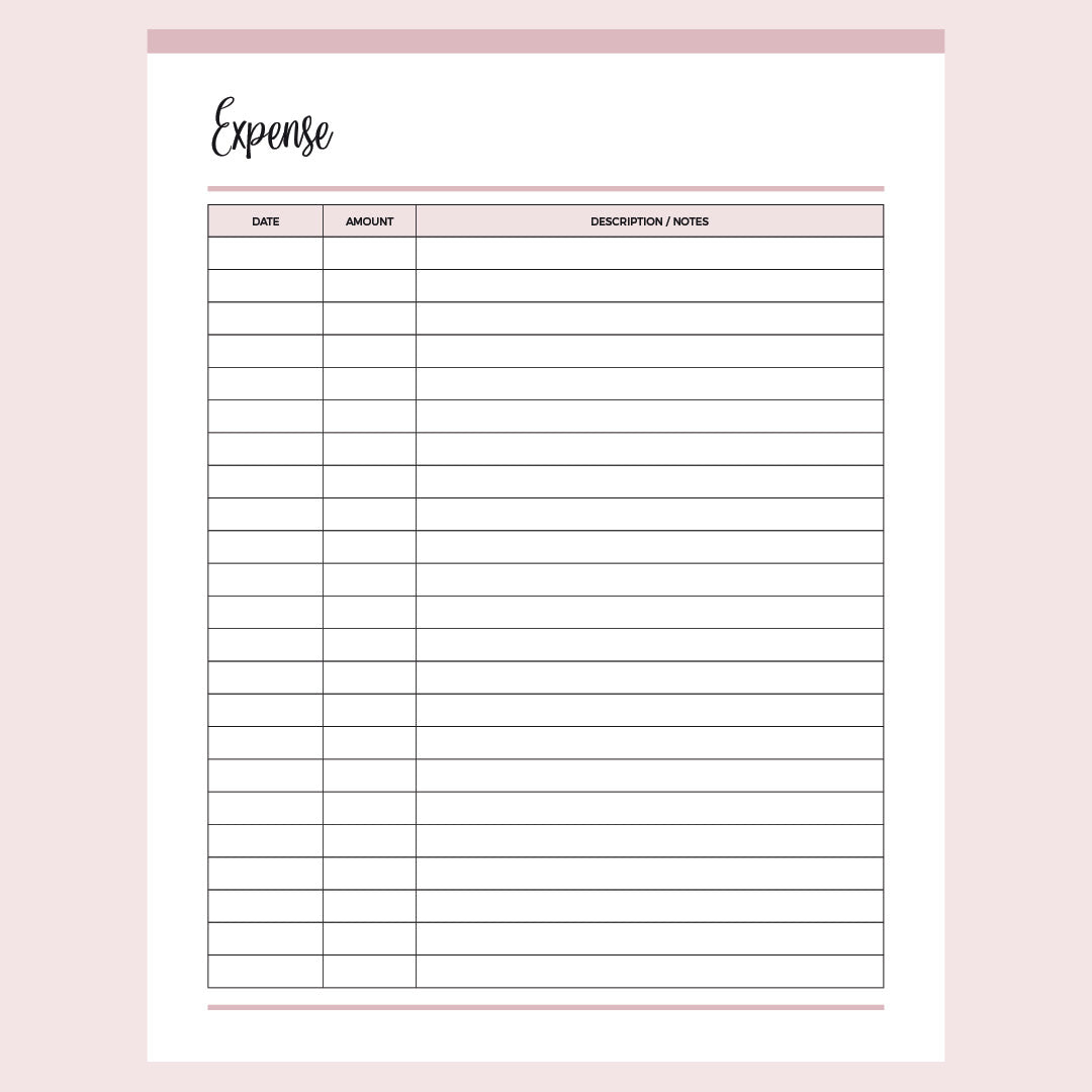 free monthly expense tracker printable