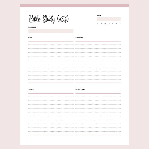 Bible Study Template Printable